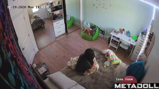 Teen brunette changes lingerie several times