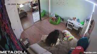 Teen brunette changes lingerie several times