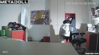 Nerdy German teenager gets dressed in her room