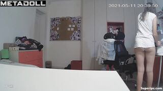 Nerdy German teenager gets dressed in her room