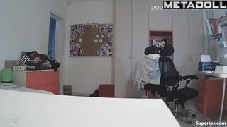 Nerdy German teenager gets dressed in her room