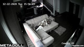 European woman is groped on the sofa