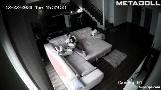 European woman is groped on the sofa
