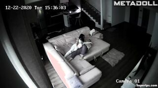 European woman is groped on the sofa