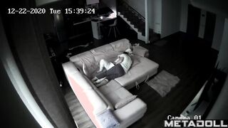 European woman is groped on the sofa