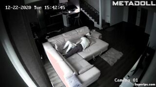 European woman is groped on the sofa