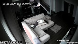 European woman is groped on the sofa