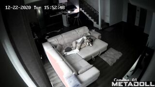 European woman is groped on the sofa