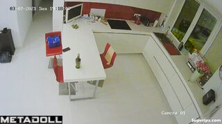 Young blonde girl gets fucked in the kitchen