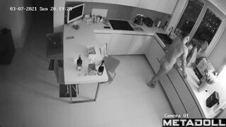 Young blonde girl gets fucked in the kitchen