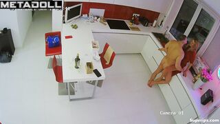 Young blonde girl gets fucked in the kitchen