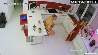 Young blonde girl gets fucked in the kitchen