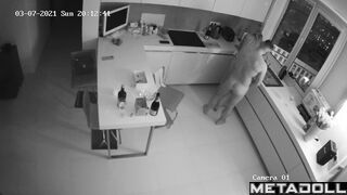 Young blonde girl gets fucked in the kitchen