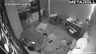 Brunette college girl masturbates in a video call