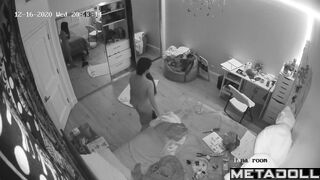 Brunette college girl masturbates in a video call