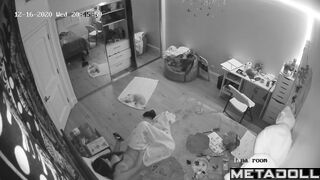 Brunette college girl masturbates in a video call