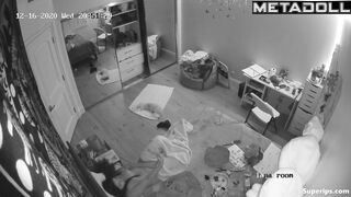 Brunette college girl masturbates in a video call