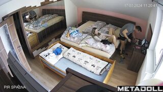 Amazing amateur Norwegian couple fuck in their bedroom spy cam record