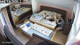 Amazing amateur Norwegian couple fuck in their bedroom spy cam record
