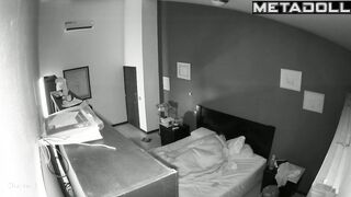 Big tits Uruguayan brunette MILF wets the bed while fucking spy cam record