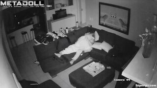 Teenage virgin couple fucks on the couch