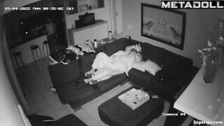 Teenage virgin couple fucks on the couch
