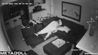 Teenage virgin couple fucks on the couch