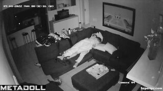 Teenage virgin couple fucks on the couch