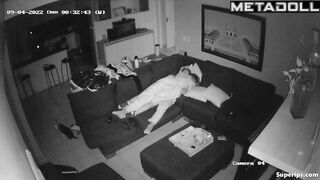 Teenage virgin couple fucks on the couch