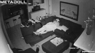Teenage virgin couple fucks on the couch