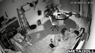 Poor Latin couple fucks in a garage