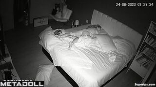European wife rubs her pussy with the pillow