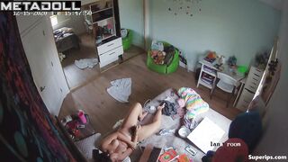 Brunette college girl masturbates to orgasm