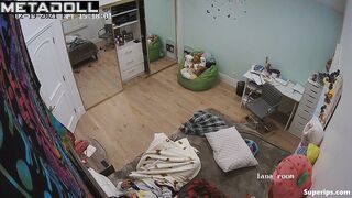 Naughty brunette girl masturbates watching porn