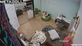 Naughty brunette girl masturbates watching porn
