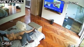 Latina girl masturbates in front of her stepdad