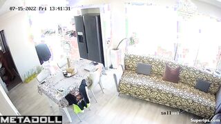 European mom lies naked on the sofa