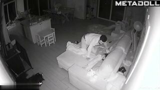 Young married couple fucks on their couch