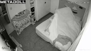 Blonde woman fucks her sleeping husband