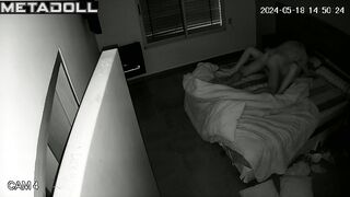 Amazing amateur couple fuck in their bed wildly live