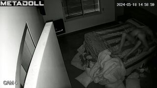 Amazing amateur couple fuck in their bed wildly live