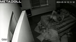Amazing amateur couple fuck in their bed wildly live