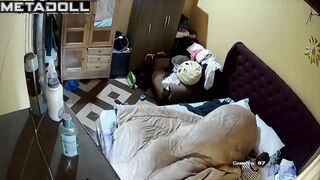 Amateur couple fuck in their messy room