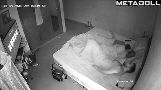 Russian mature couple fuck on the couch hidden IP camera