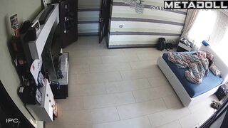 Naughty naked Canadian brunette woman sex at home live