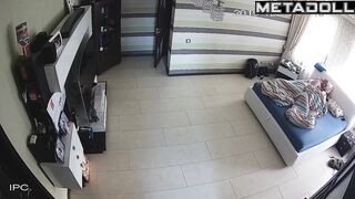 Naughty naked Canadian brunette woman sex at home live
