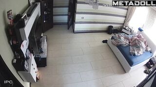 Naughty naked Canadian brunette woman sex at home live