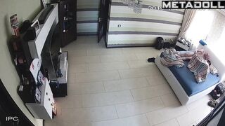 Naughty naked Canadian brunette woman sex at home live