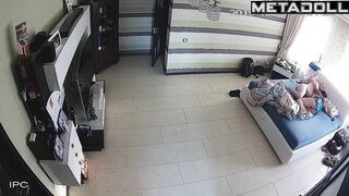 Naughty naked Canadian brunette woman sex at home live