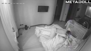 Skinny New Zealander blonde mom pleases her husband voyeur cam
